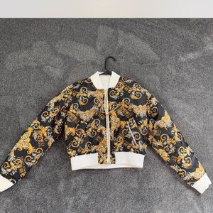 Versace Jeans Collection Black and Gold Bomber Jacket